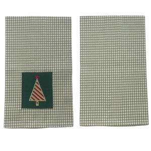 NEW Christmas Tree Appliquéd Cotton Tea Towel Decorative + Useful Holiday Gift